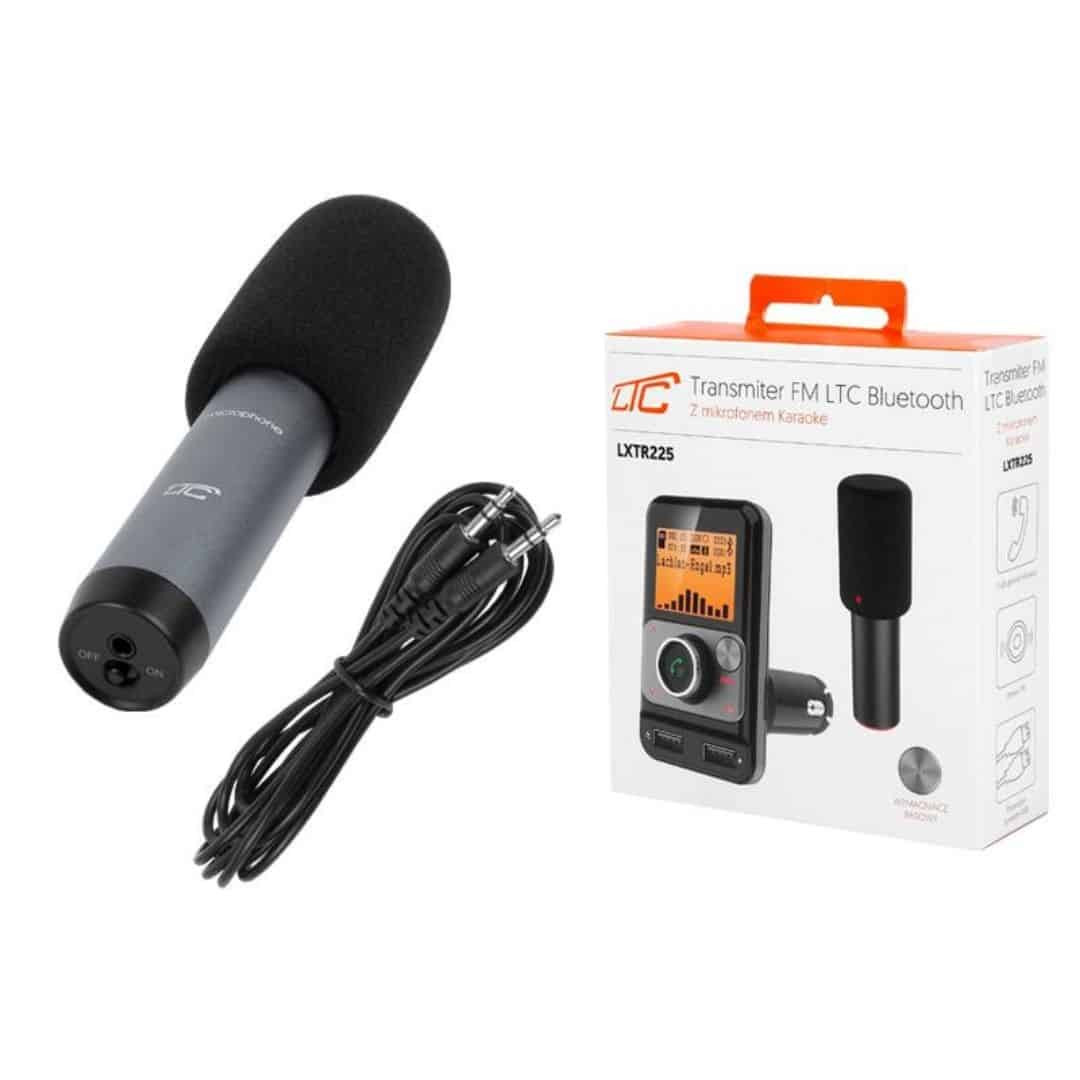 FM bluetooth 5.0 oddajnik transmitter z mikrofonom 2xUSB 1+2,4A