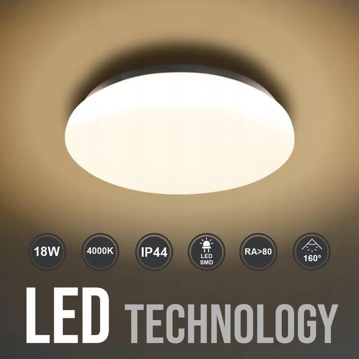 LED plafoniera okrogla 18W 4000K