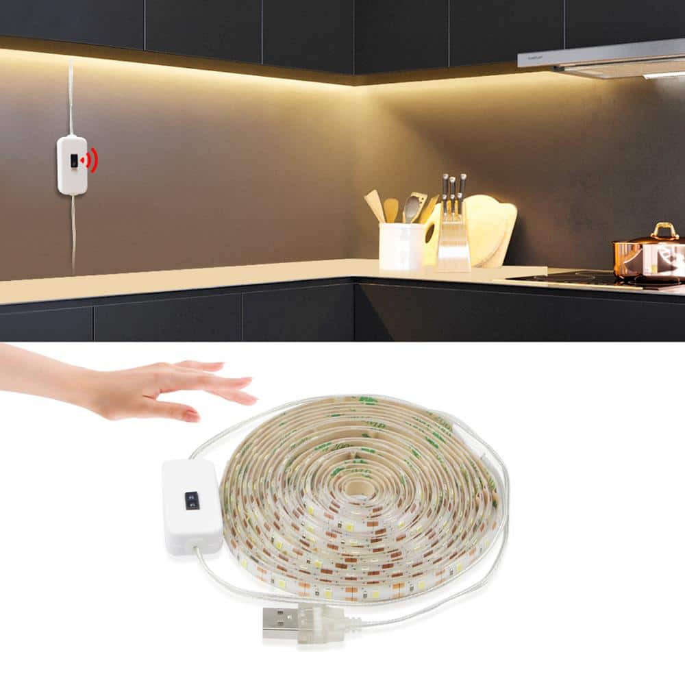USB LED trak 1m 60 LED z IR senzorjem z zaznavo bližine roke hladno beli 6500K