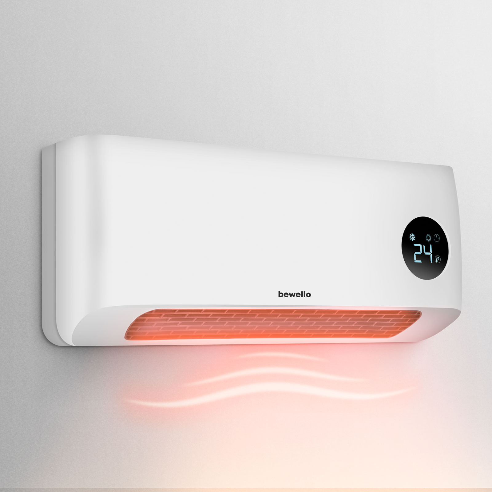 Stenski grelnik z daljinskim upravljalnikom in LCD zaslonom 2000W