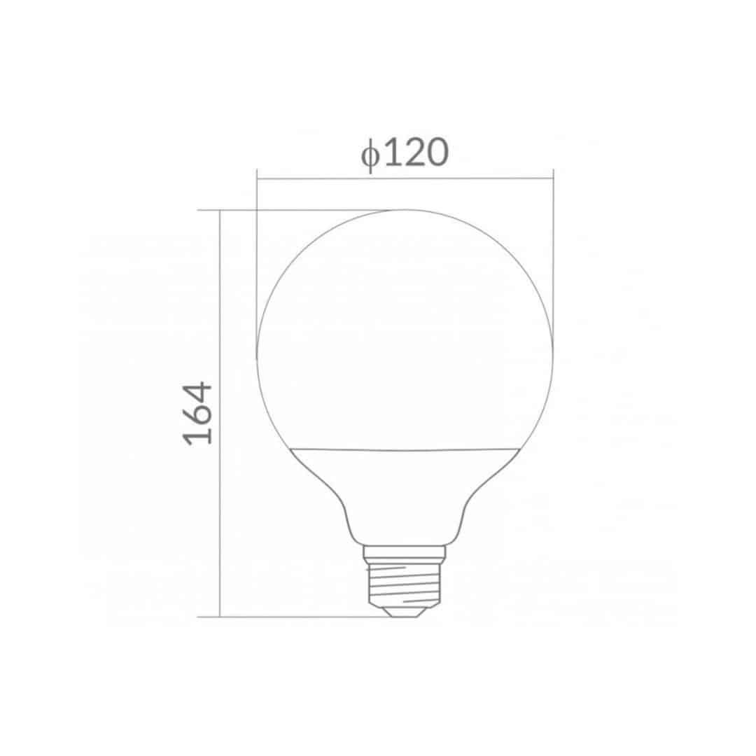 LED sijalka globe E27 20W 4000K