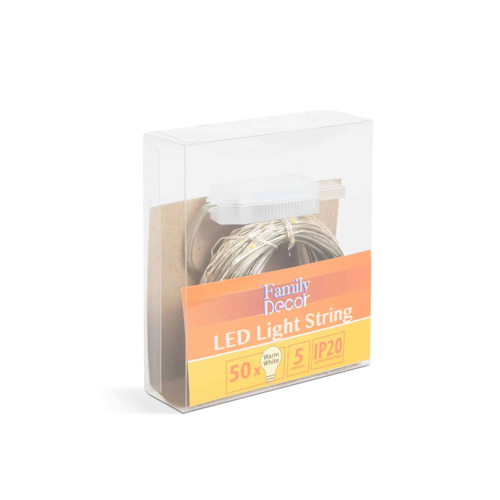 50 micro LED lučk 5m z USB napajanjem in 8 funkcijami toplo bele
