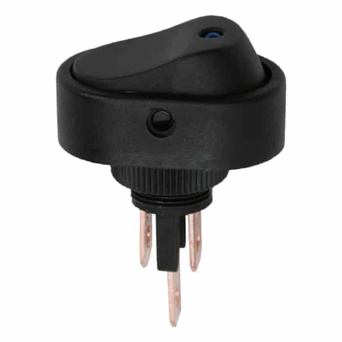 Preklopno vgradno stikalo OFF/ON 20A 12VDC modra osvetlitev
