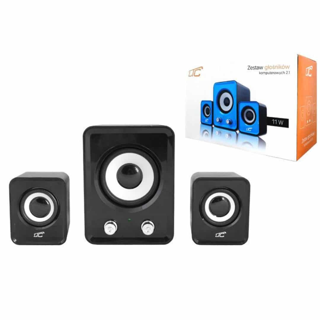 Komplet računalniških zvočnikov 2.1 11W USB 5V črni