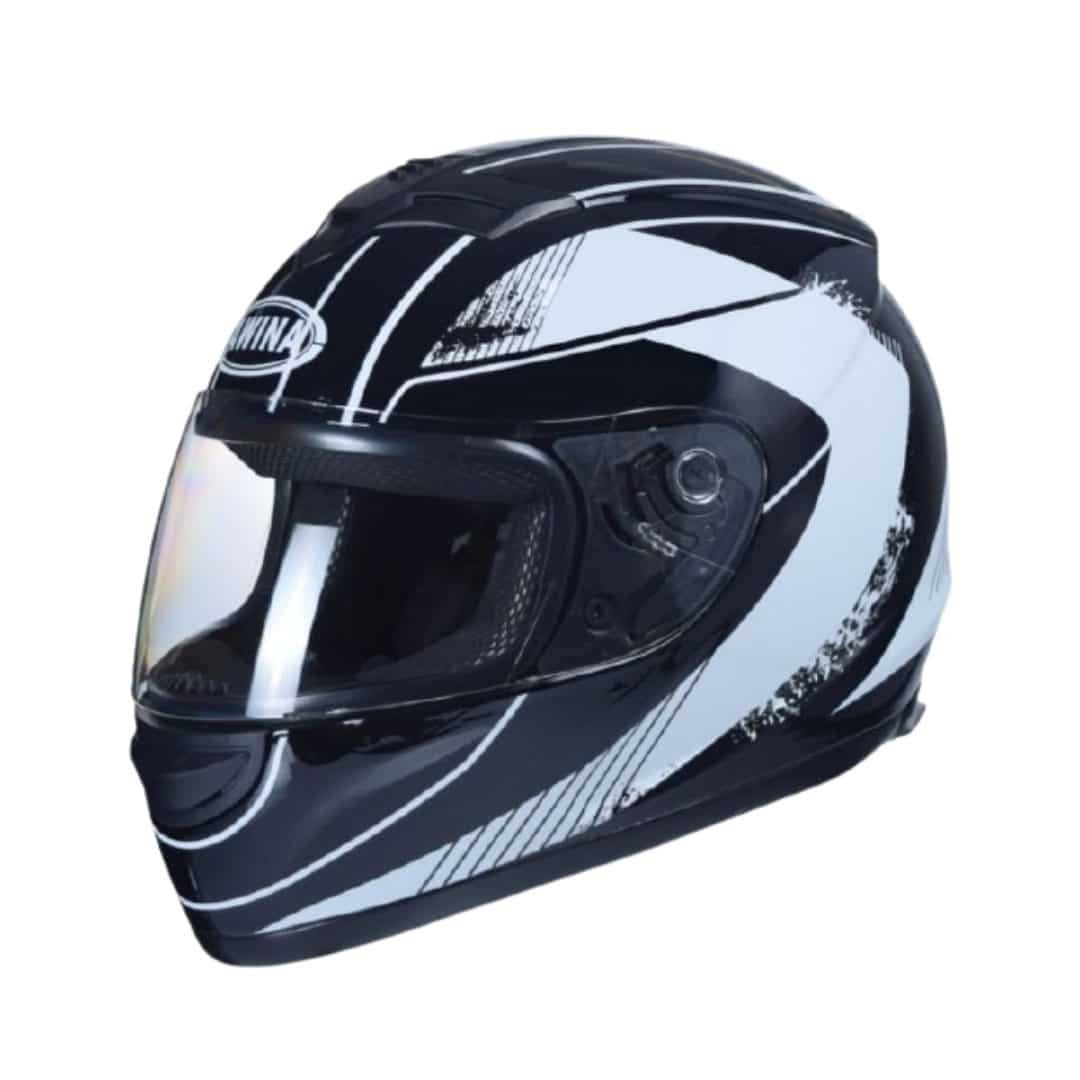 Čelada integralna za moped, skuter, motor črno/siva velikost S