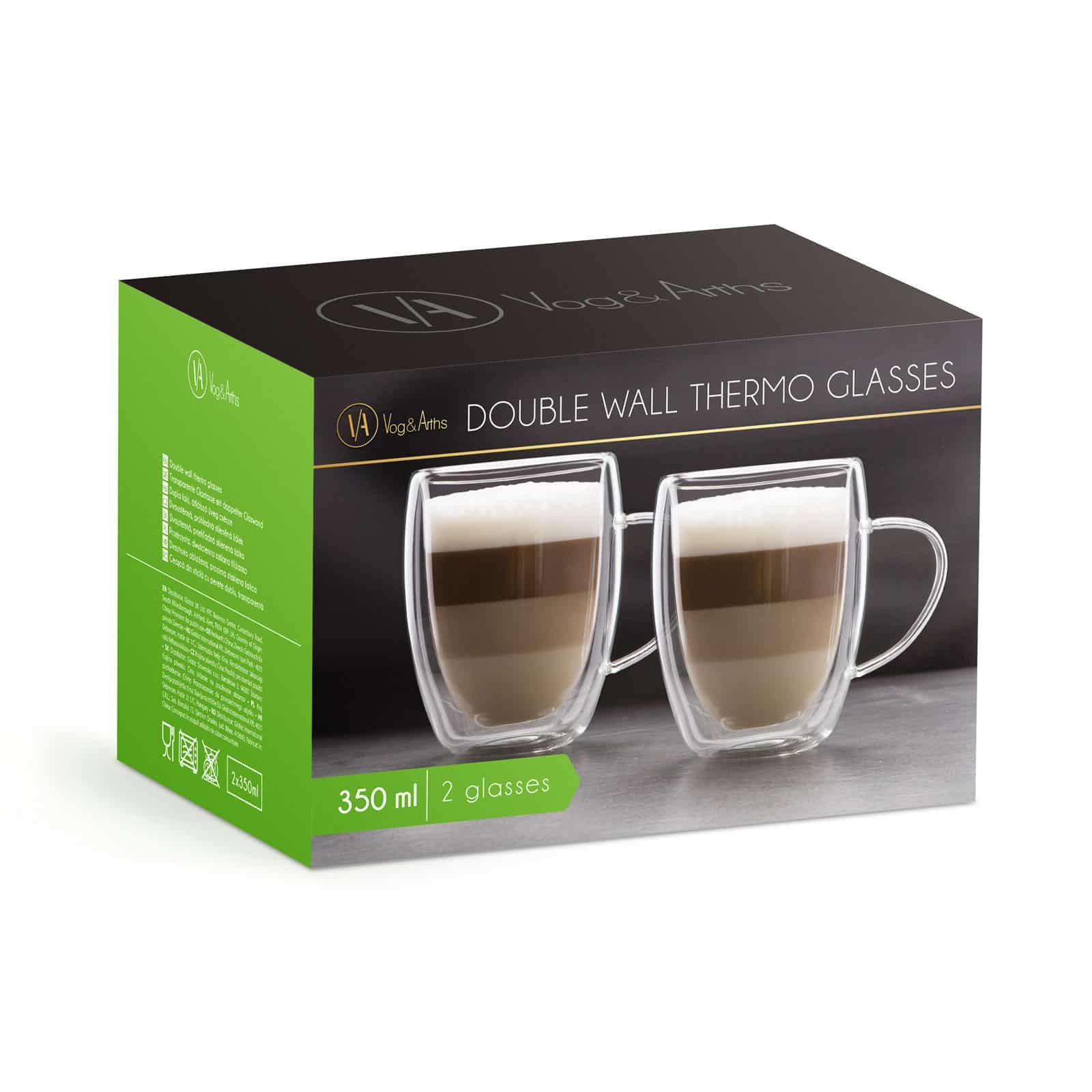 Set skodelic za belo kavo z dvojno steno 350 ml 2 kos / škatla