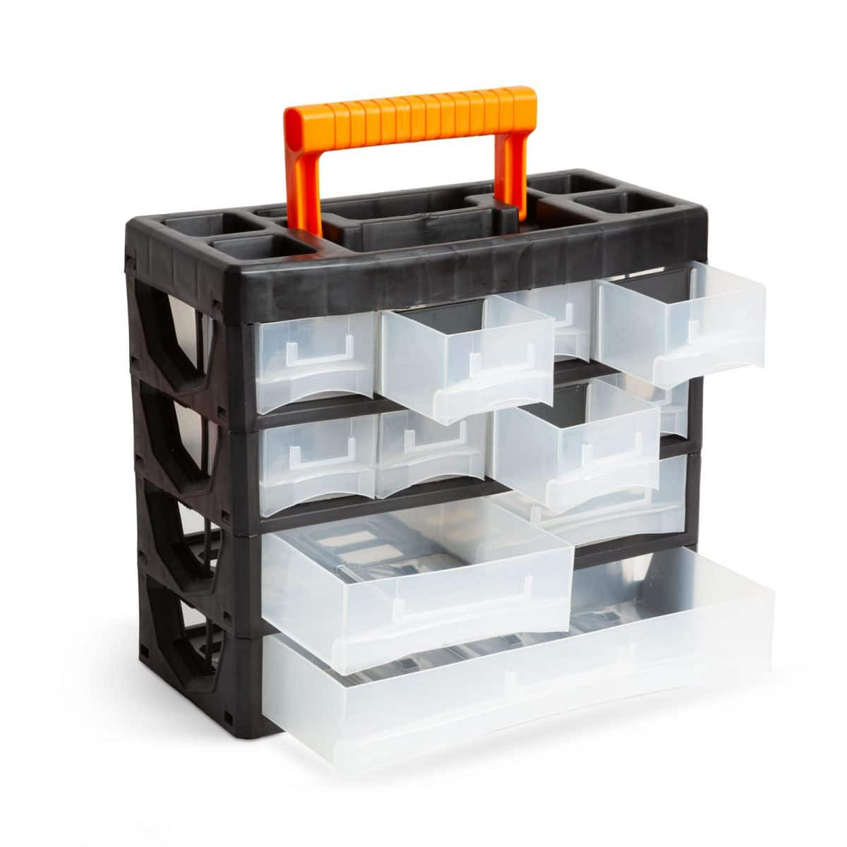 Prenosni organizator za shranjevanje drobnega materiala s predalčki 315 x 270 x 145mm