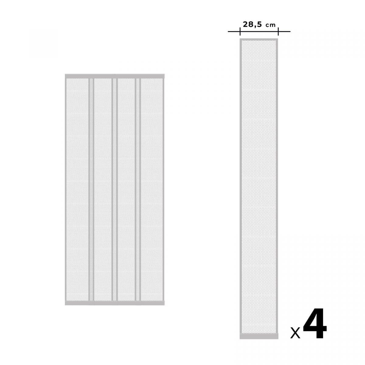 Mreža proti komarjem za vrata 4 delna 100 x 220 cm bela