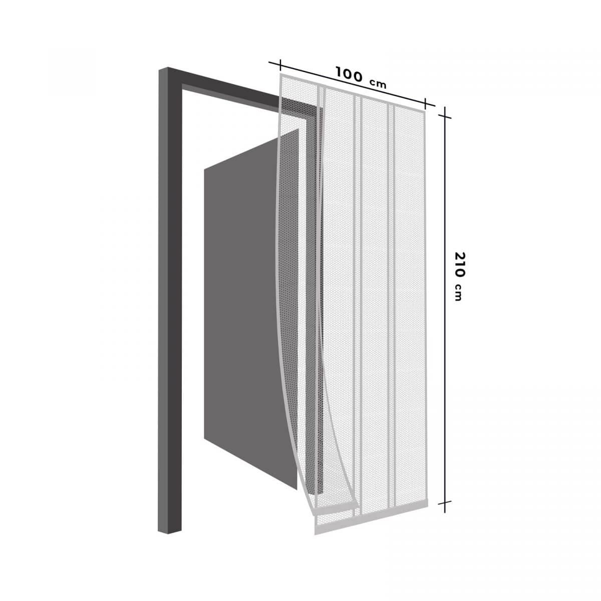 Mreža proti komarjem za vrata 4 delna 100 x 220 cm bela