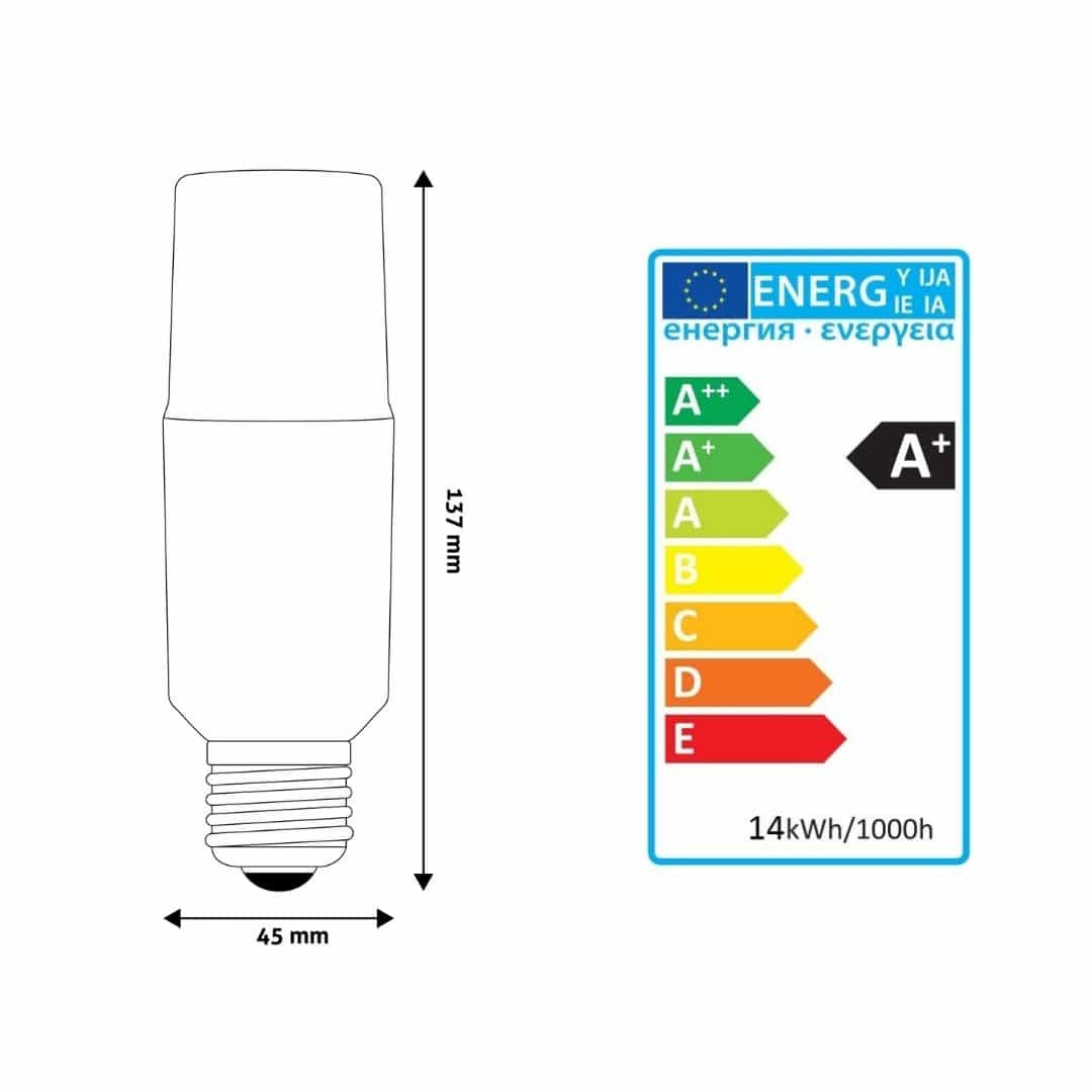 LED žarnica - sijalka E27 stick T45 14W 1521lm 6400K hladno bela