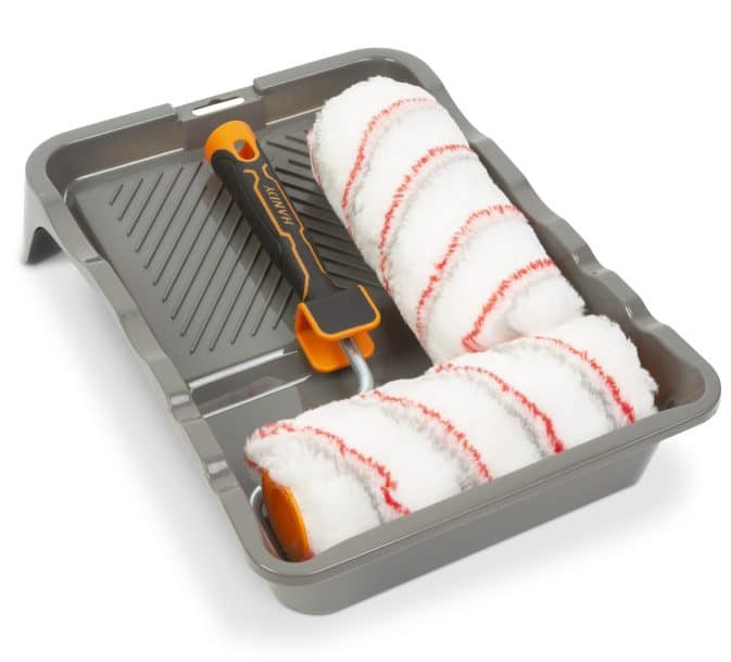Set za pleskanje z 2 valjčkoma 180 mm, ročajem in odcejevalnikom barve