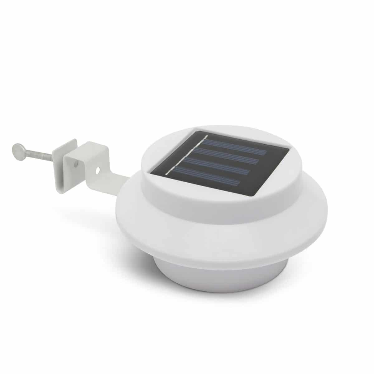 LED solarna svetilka za žleb / ograjo s 3 LED - bele barve
