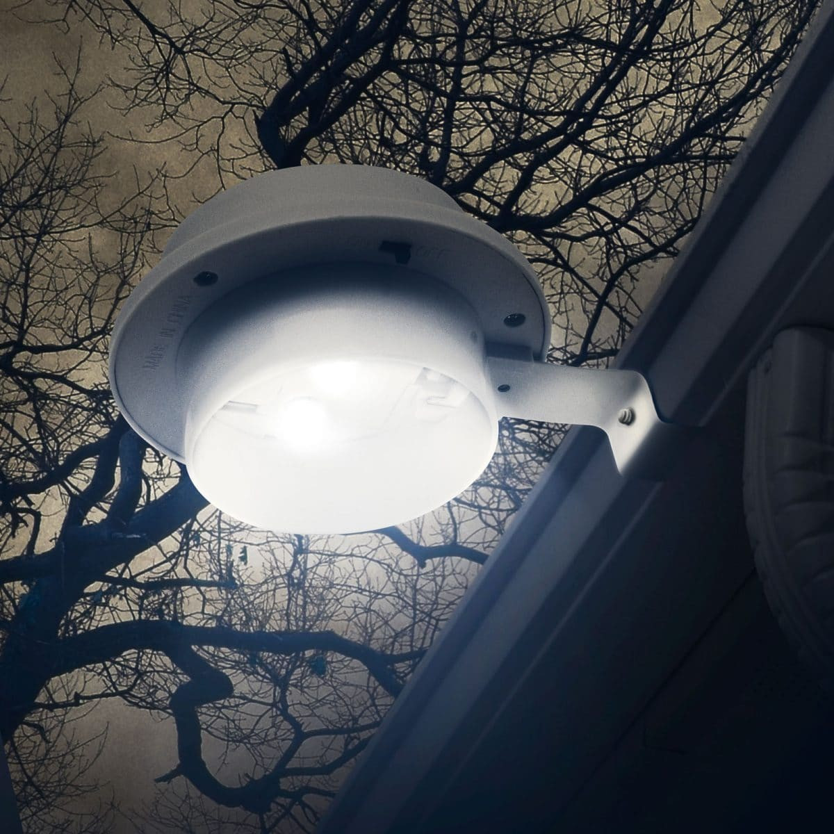 LED solarna svetilka za žleb / ograjo s 3 LED - bele barve