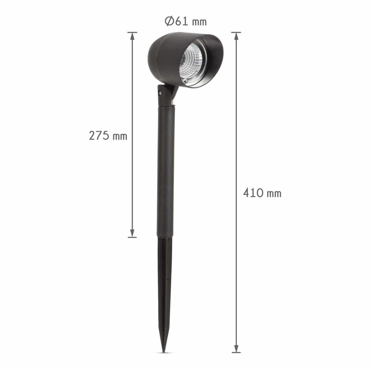 Reflektorska LED solarna svetilka - črna - 410 mm