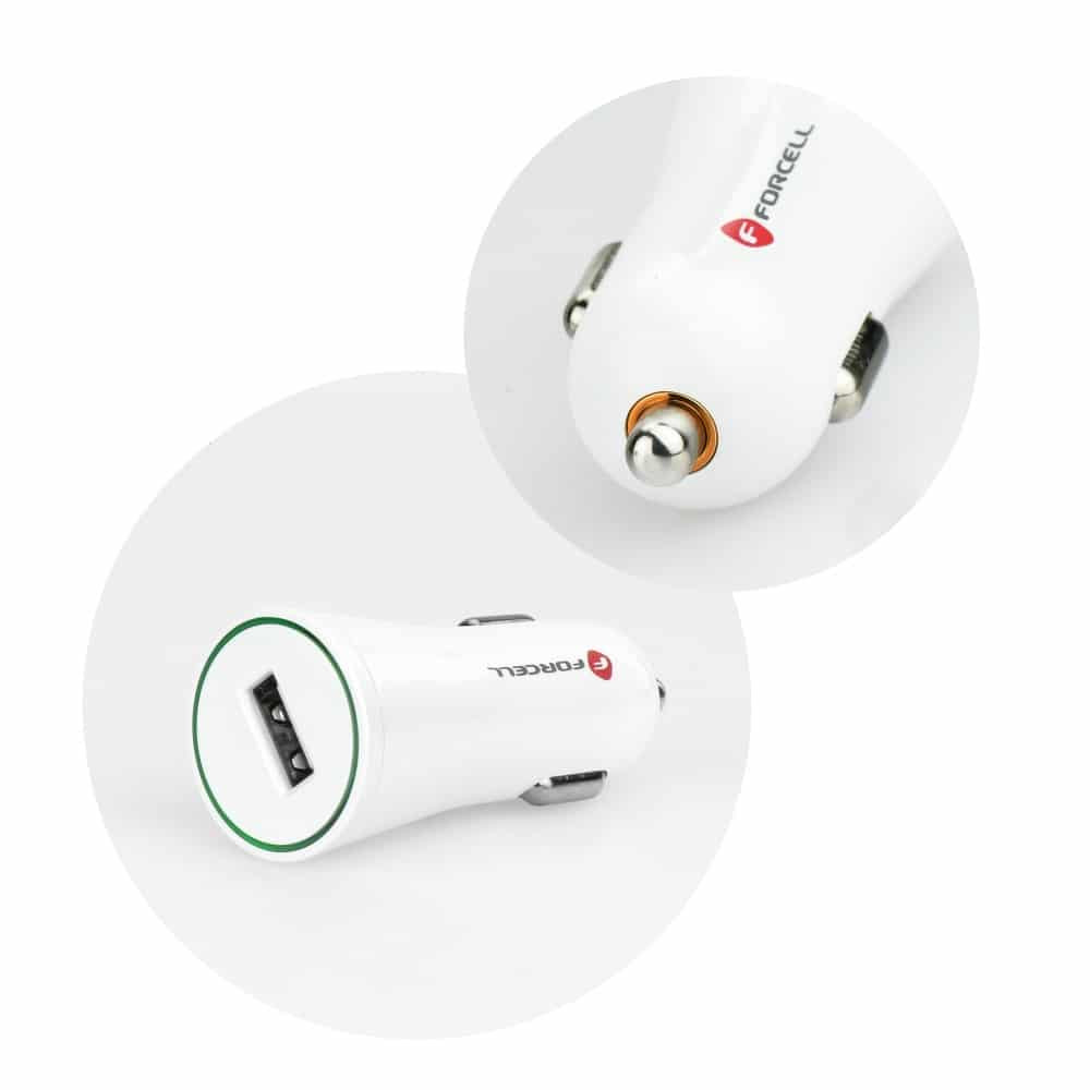 Avtopolnilnik s priključkom USB - 2,4A s funkcijo Quick Charge 3.0