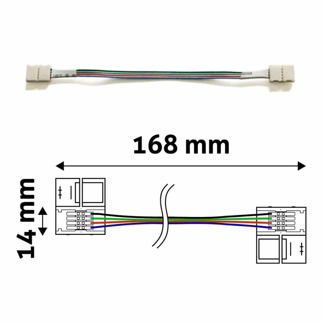 LED konektor za RGB LED trakove obojestranski s kablom 14 cm obojestranski