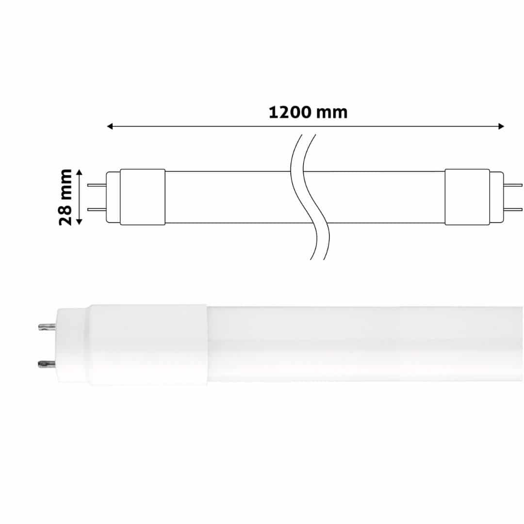 LED žarnica - sijalka cevna T8 G13 120 cm 18W 120lm/W high lumen nevtralno bela 4000K steklo