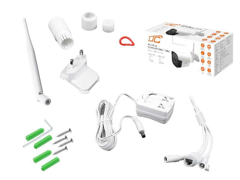 Zunanja IP kamera, bela, WiFi, 2.0MP IP66 MicroSD-128GB