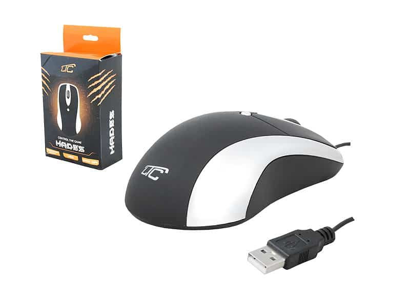 USB žična optična miška črno - srebrna