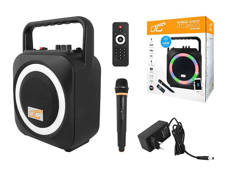 Power Audio Disco zvočnik BT / SD / USB / FM / REC / MIC / RGB, 15 W / 120 W.