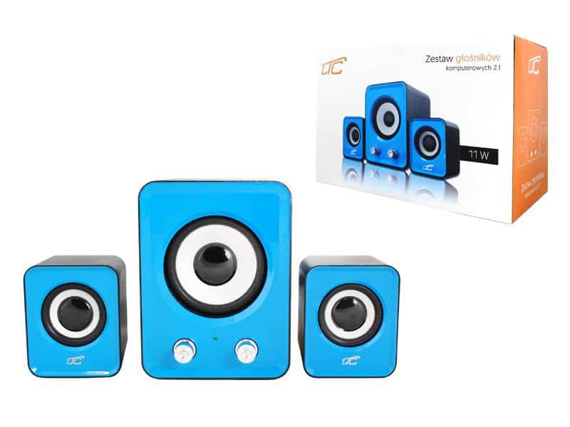 Komplet računalniških zvočnikov 2.1 11W USB 5V modri