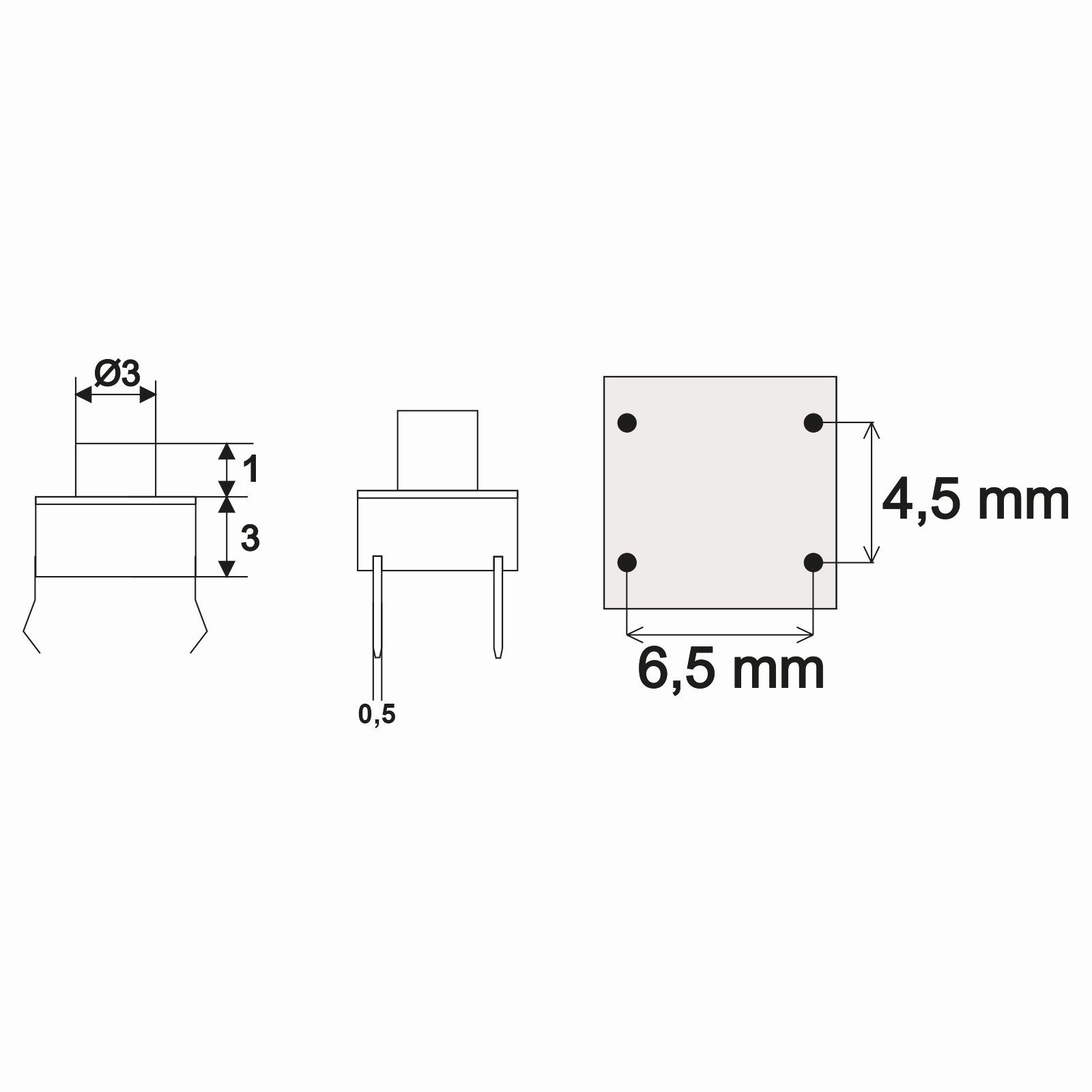 Mikro stikalo - 1 vezje - 0,05 A - 12 V DC - (OFF) - ON