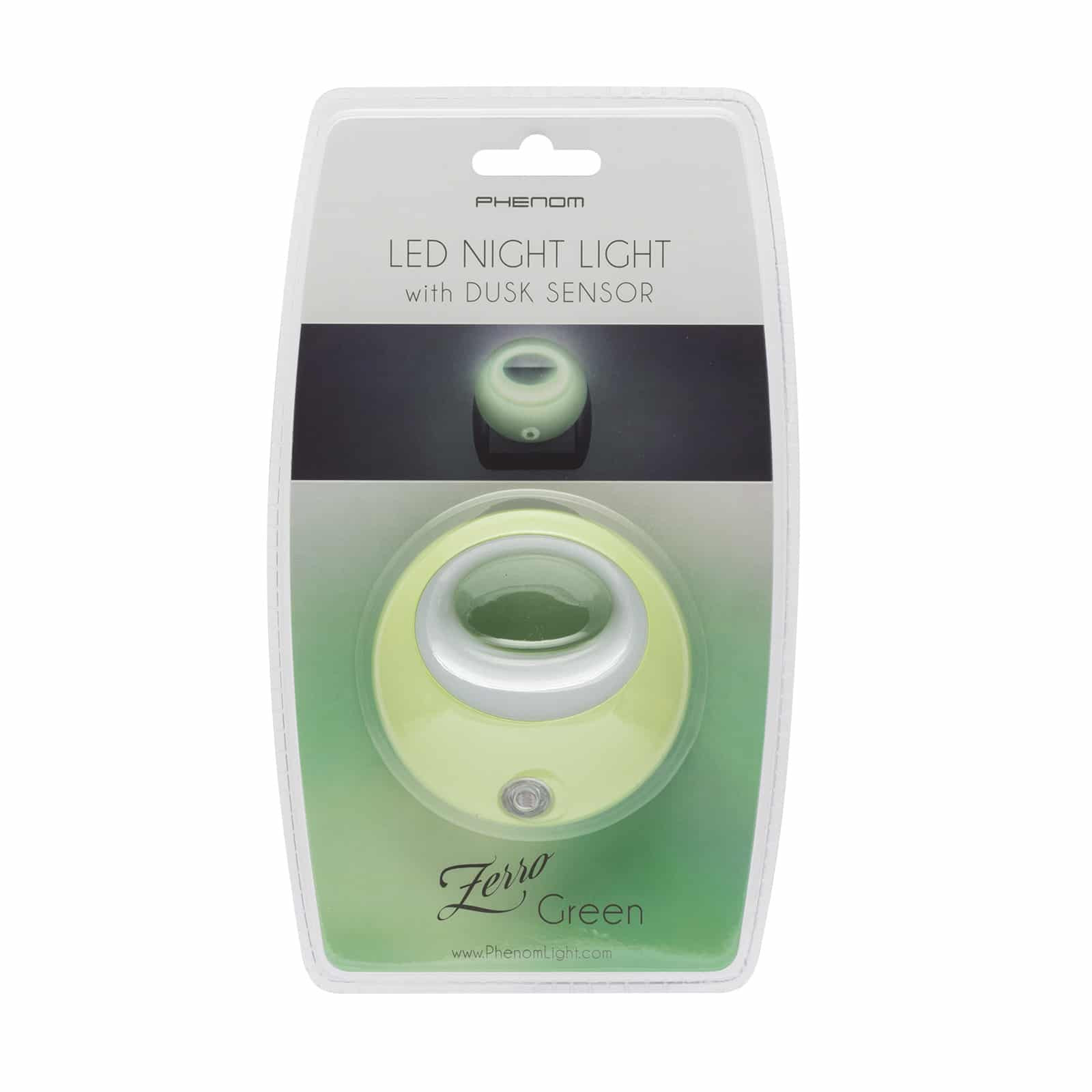 LED nočna lučka s senzorjem svetlobe zelena 1W za v vtičnico
