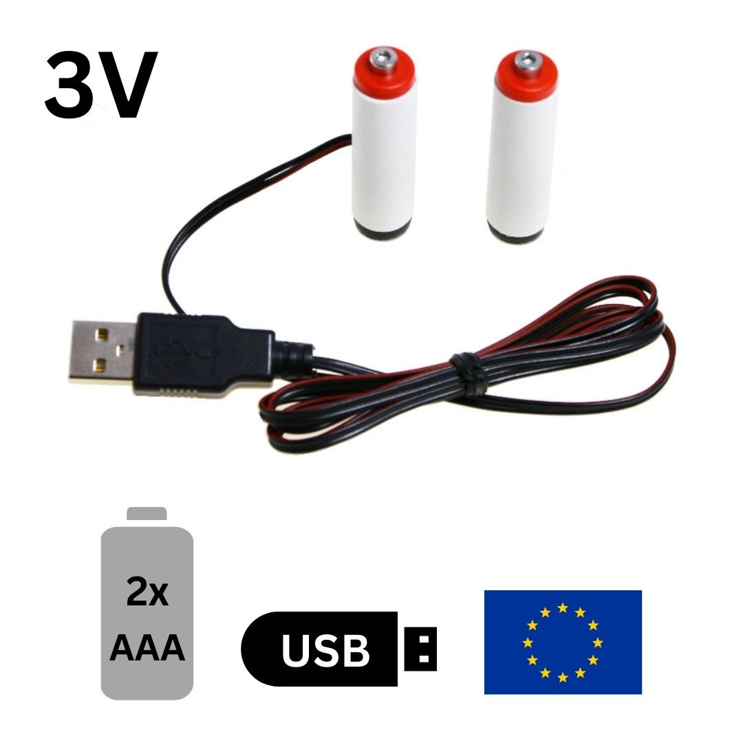 USB nadomestek baterij 2xAAA 2R3 3V 500mA