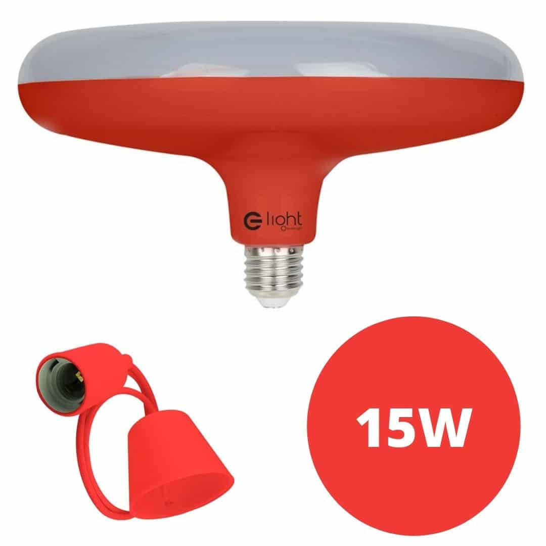 LED žarnica - sijalka E27 UFO + grlo na kablu 15W 1200 lm hladno bela 6000K
