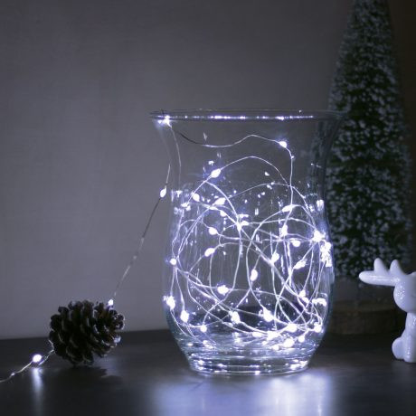 3x 4m 80 LED božično - novoletne micro LED lučke na baterije 3xAA hladno bele