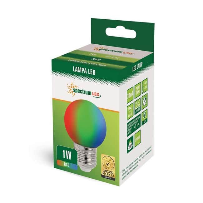 RGB LED žarnica - sijalka E27 1W mini