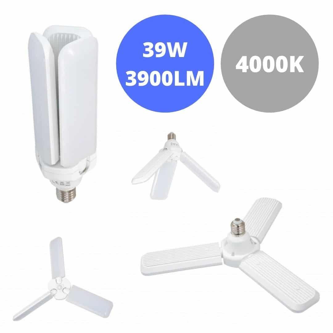 LED žarnica - sijalka zložljiva E27 39W (300W) 270° nevtralno bela 4000K – slika 2