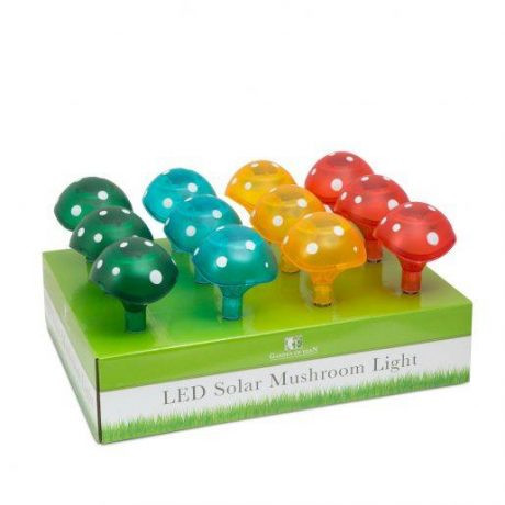 6x LED solarna svetilka v obliki gobe več barv