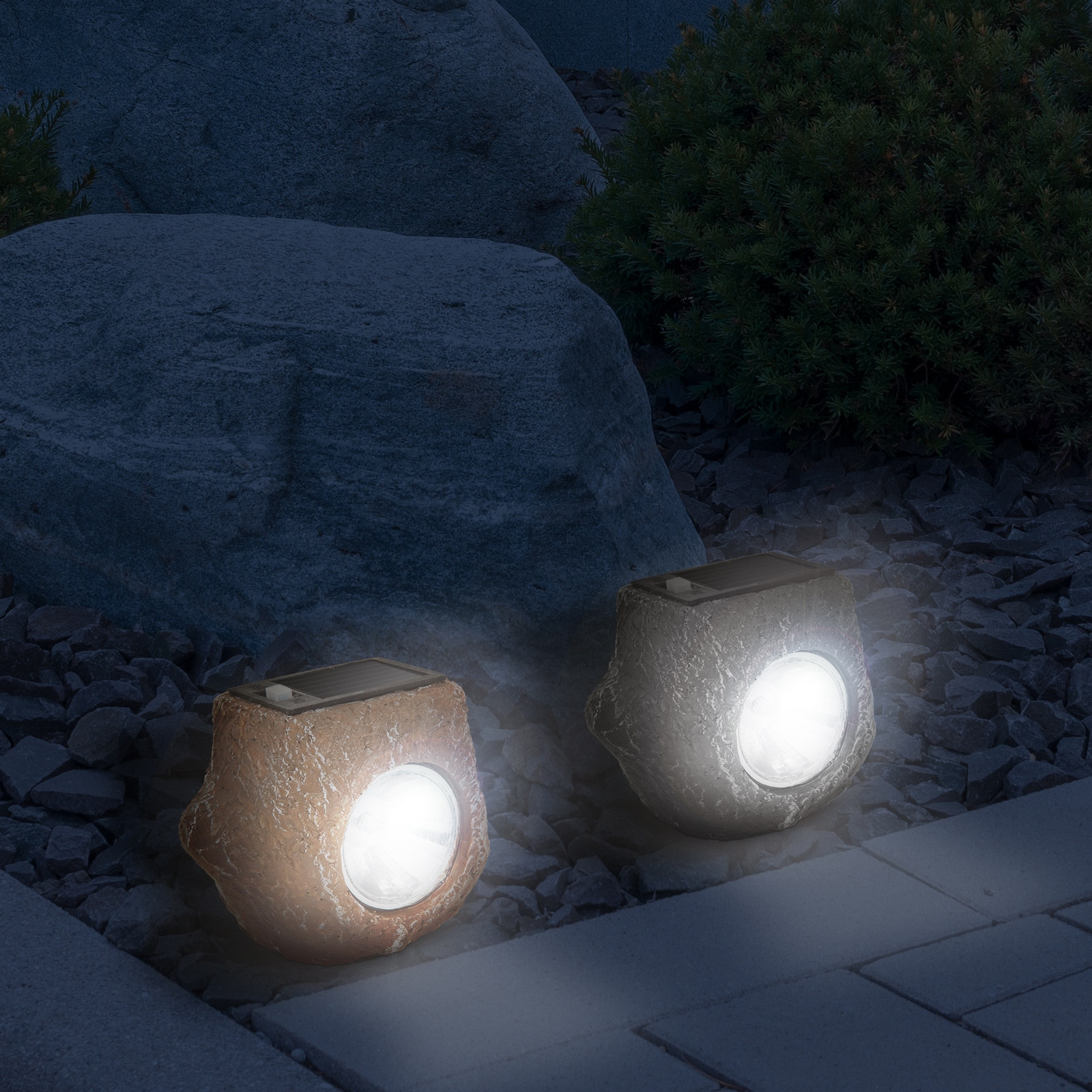 8x LED solarna svetilka v obliki kamna