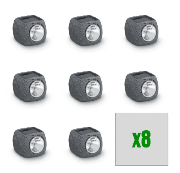 8x LED solarna svetilka v obliki kamna