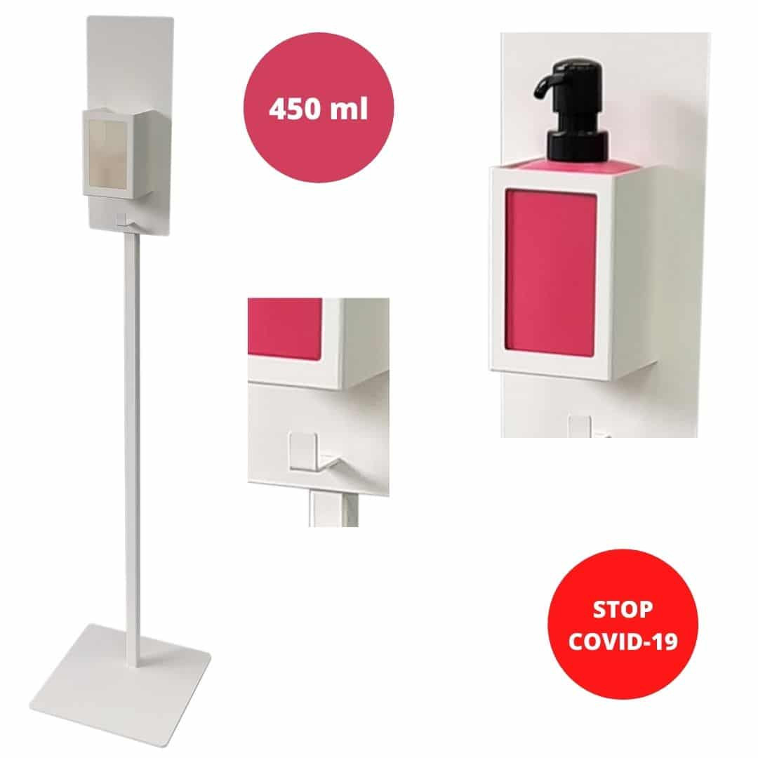 Higienska postaja za razkuževanje rok iz jekla  z dozirnikom 450 ml 110 cm