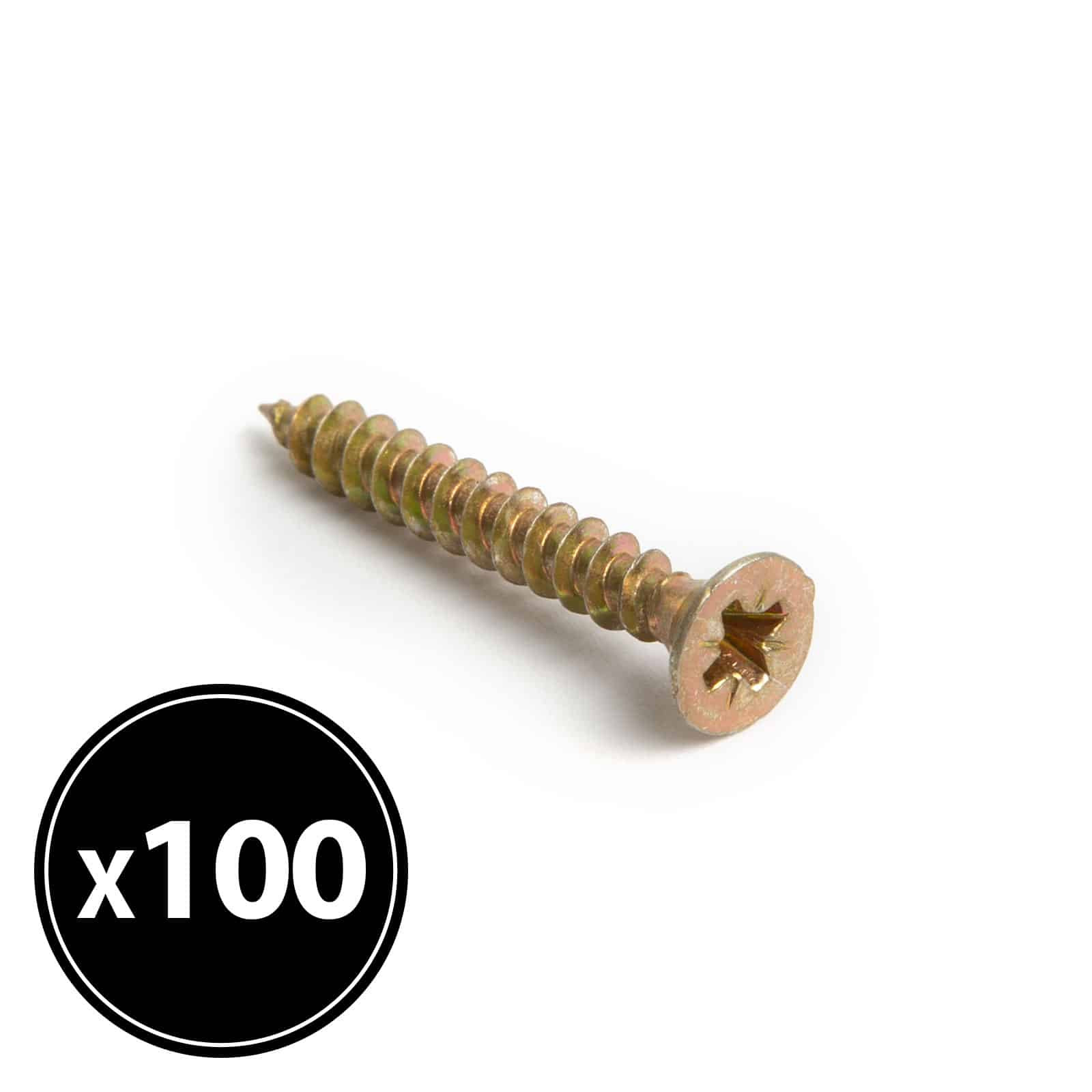 Vijak za iverne plošče - rumen - 3 x 25 mm - 100 kosov / paket
