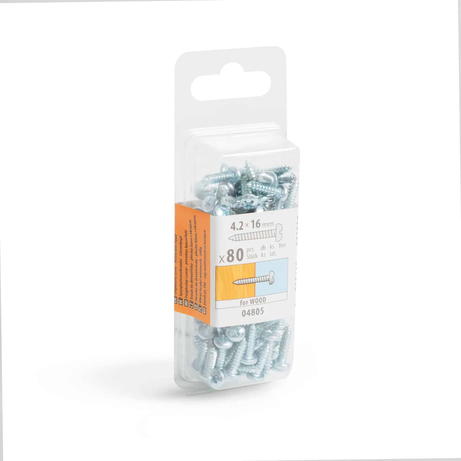 Vijak za iverne plošče - izbočena glava - 4,2 x 16 mm - 80 kosov / paket