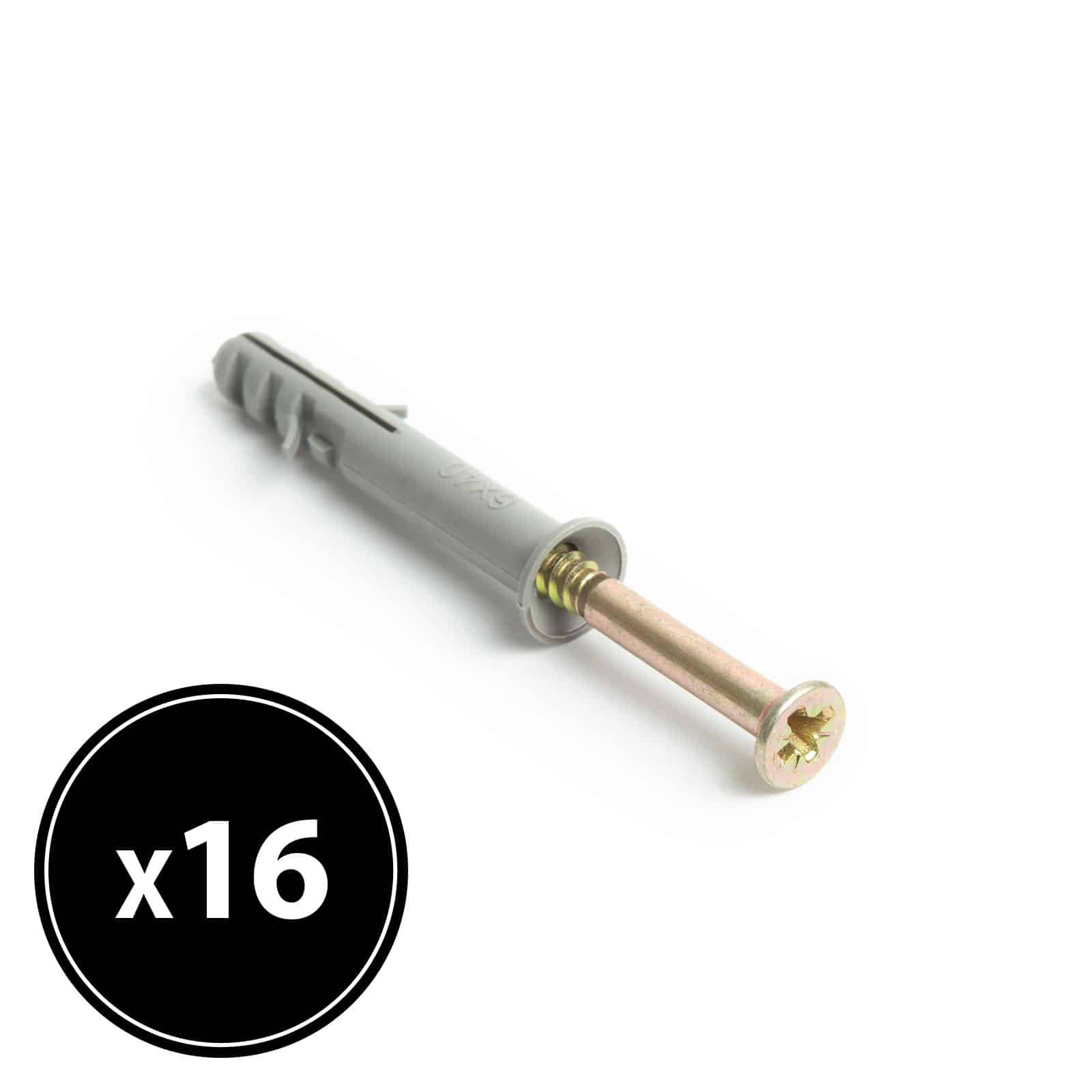 Zidni vložek + vijak - 6 x 40 mm - 16 kosov / paket