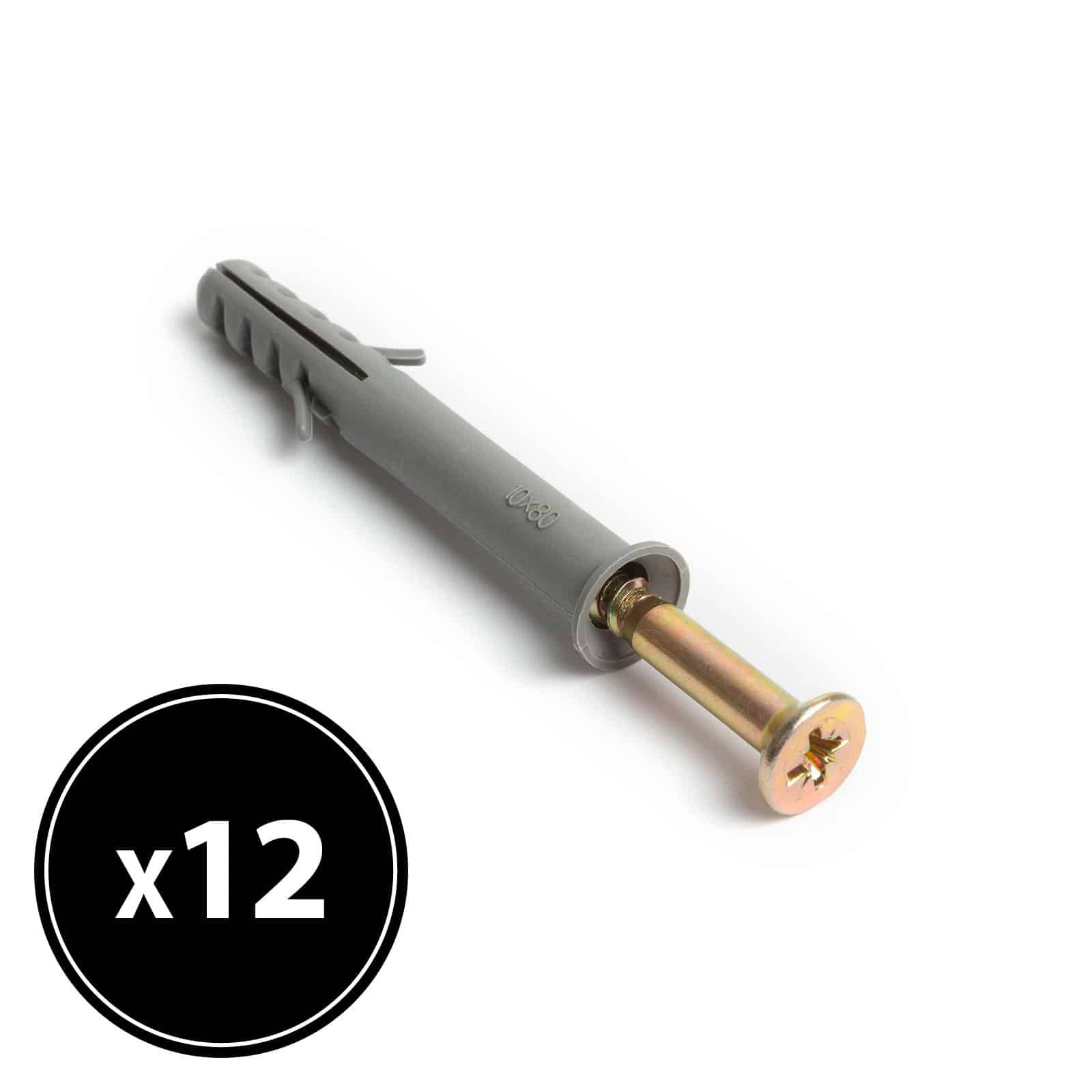 Zidni vložek + vijak - 8 x 60 mm - 12 kosov / paket