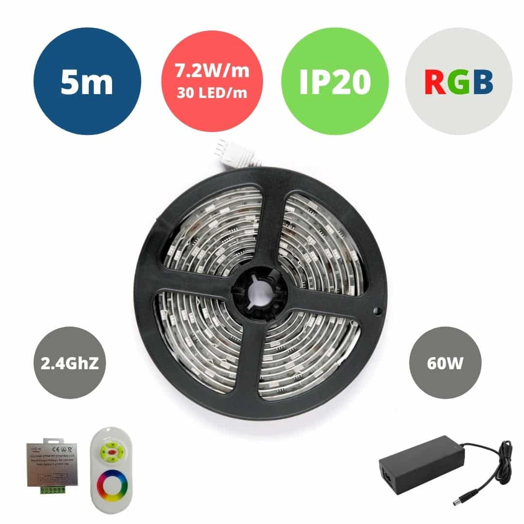 Set RGB LED trak 7,2W/m IP20 + napajalnik 60W + RGB touch kontroler