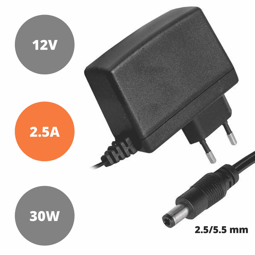 Napajalnik za LED trakove 12V / 2.5A, 30W, vtič 2,5 / 5,5 mm