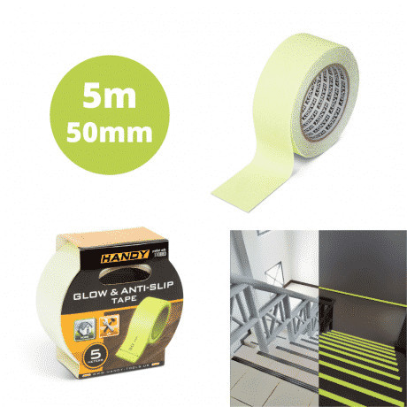 Samolepljivi protizdrsni trak 5 m x 50 mm fluminiscentni