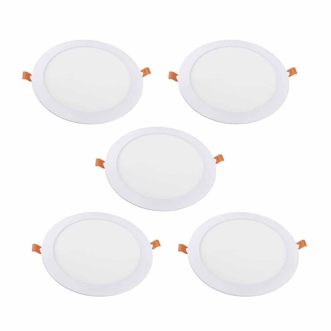 5x ALU vgradni LED panel okrogli 12W nevtralno beli 4000K