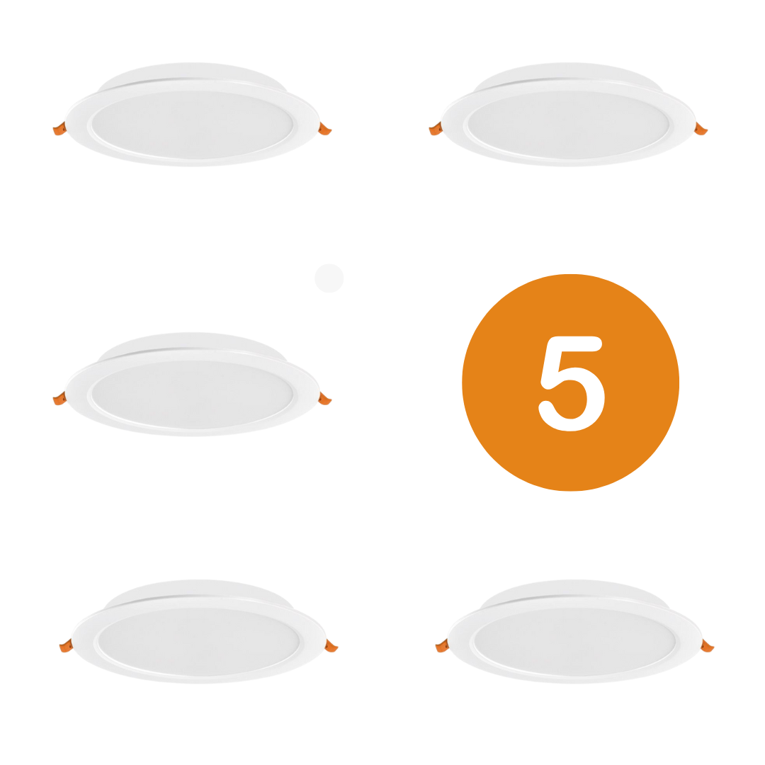 5x ALU vgradni LED panel okrogli 12W nevtralno beli 4000K