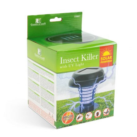 Solarna UV LED past za komarje in insekte z obešalnikom črna