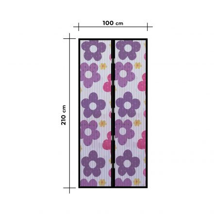 Magnetna mreža proti komarjem za vrata 100 x 210 cm motiv rože
