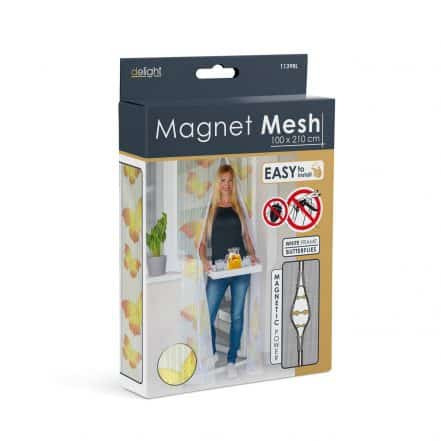 Magnetna mreža proti komarjem za vrata 100 x 210 cm motiv rumeni metulji