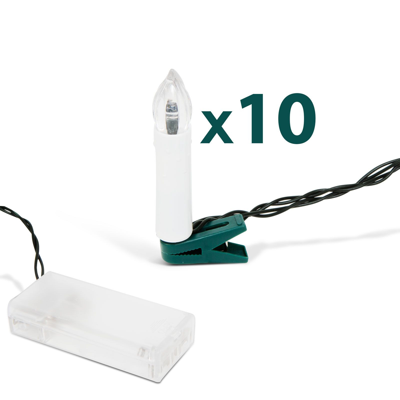 Božična LED dekoracija sveče - toplo bele - 10 LED - 2xAA