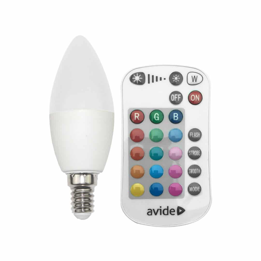 SMART LED sijalka E14 5.5W RGB+W 2700K z daljincem